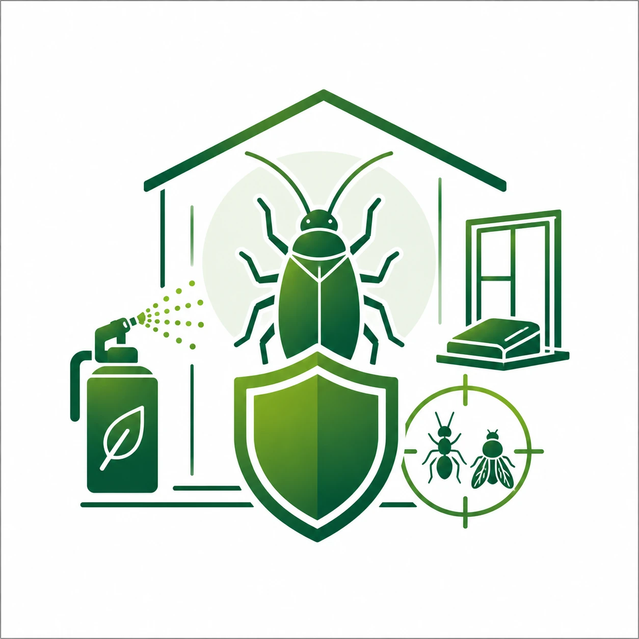 Diagrama técnico de una cocina industrial con puntos de inspección de insectos